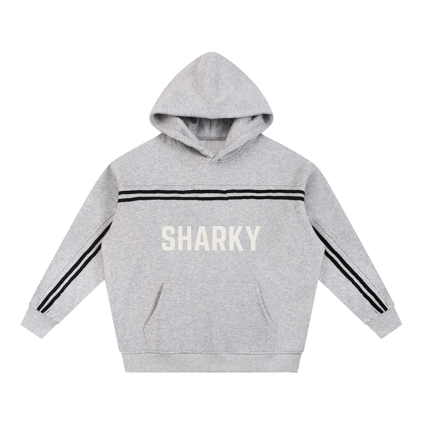 Sun Fade Contrast Tape Fleece Hoodie - SHARKY