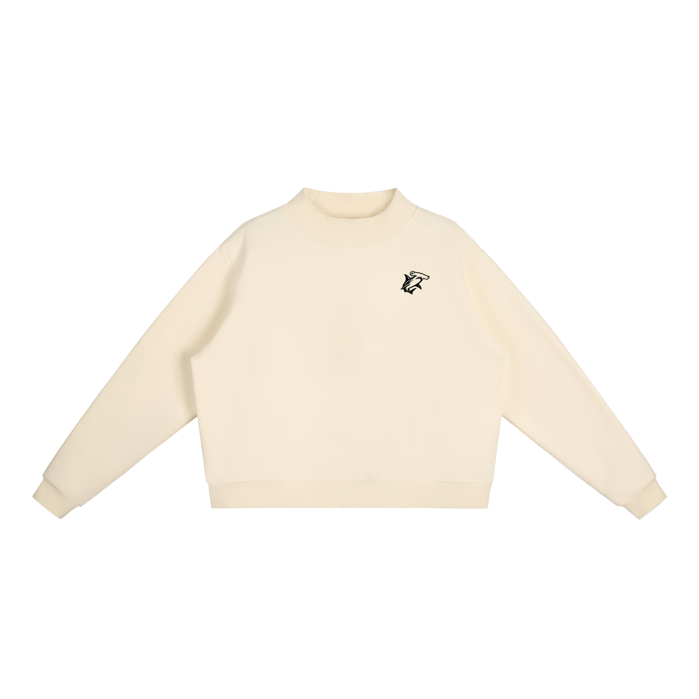 Essential Fleece Mid-Neck Crew Sweatshirt - SHARKY